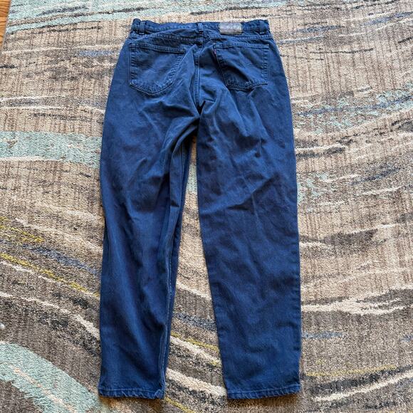 Men's Vintage 90's Levi's made in the USA Dark Blue Dyed Denim Jeans Sz 34 x 32 - Picture 1 of 5